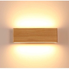 Martll Wandleuchte LED Holz Wandlampe Innen Wandbeleuchtung für Schlafzimmer Flur Korridor Treppe Wohnzimmer Innenbeleuchtung Warmweiß Nachtlicht (22cm)