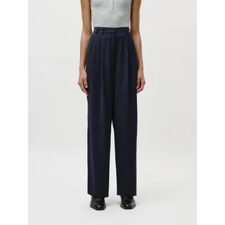 Bundfaltenhose LEGER "Kora, LeGer by Lena Gercke", Damen, Gr. 42, N-Gr, night sky, Web, Obermaterial: 100% Polyester, unifarben, regular fit lang, Hosen Bundfaltenhose, Regular fit