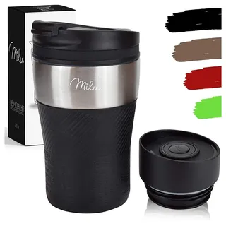 MILU Isolierbecher 0,21 l Schwarz 2 St.