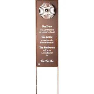 HOME DELUXE - Gartenschild - Family - Edelrost - Orange