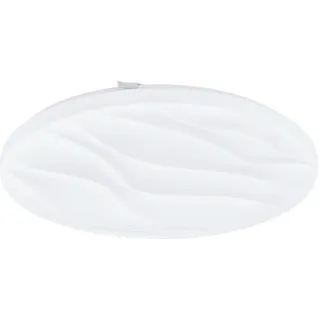 EGLO LED Deckenleuchte Benariba, elegante Deckenlampe mit Wellen-Dekor, Wohnzimmerlampe aus Metall und Kunststoff, Flurlampe in weiß, Wandlampe warmweiß