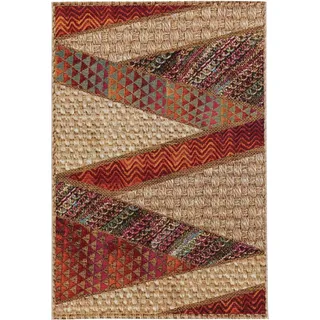 benuta Nest Outdoorteppich Kenya Beige/Rot 120x180 cm , Textil , Orientalisch , Rechteckig , 120x180 cm , Oeko-Tex® Standard 100 , wasserabweisend , Teppiche und Böden, Teppiche, Outdoorteppiche