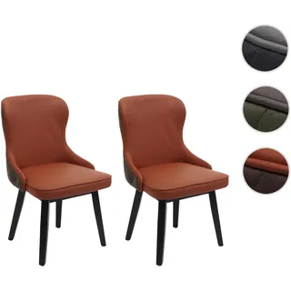 2er-Set Esszimmerstuhl HWC-M60, Polsterstuhl Küchenstuhl Lehnstuhl Stuhl, Stoff/Textil Massiv-Holz ~