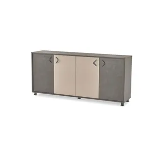 Exklusiver Grauer Aktenschrank Designer Sideboard Zweifarbige Anrichte - Grau, Beige