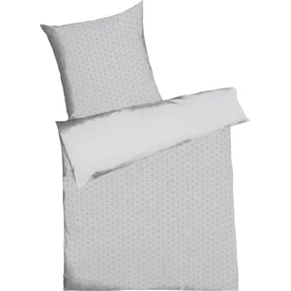 Wendebettwäsche KAEPPEL "Moment", grau, B/L: 155cm x 220cm, 1 Stk., 1 Stk., Mako-Satin, B/L: 80cm x 80cm, 2 Stk., Mako-Satin, Obermaterial: 100% Baumwolle, Bettwäsche, Wendebettwäsche, Mako Satin und Biber (Flanell), 100% Baumwolle, mit Reißverschluss