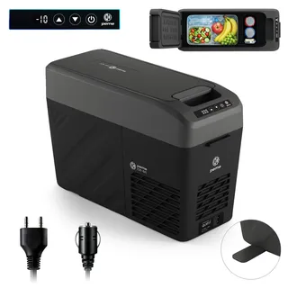 Peme Quest 14 Kompressor-Kühlbox 15L Elektrischer Autokühlschrank 12V 230V Mini Kühlbox & Gefrierbox Auto bis -20°C Reisekühlschrank für Camping, LKW - Schwarz