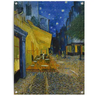 Poster REINDERS "Van Gogh - café de nuit", blau (farbe bild(er): blau), B:60cm H:80cm T:0,1cm, Bilder, Poster, Garten - Nacht - Terrasse - Sternenhimmel - Blau - Leinwand - Kunst