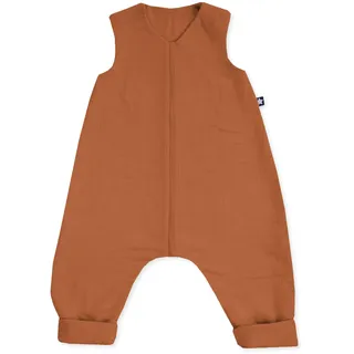 Julius Zöllner Schlafoverall Jumper Musselin, 0,5 TOG, waschbar bei 40°C, Made in Germany, Oeko TEX Standard 100, rost, Gr. 80