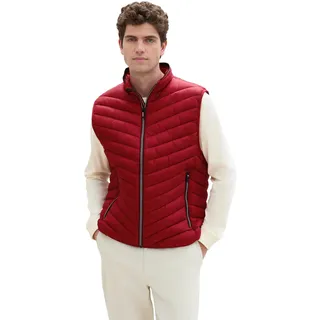 TOM TAILOR Herren 1041310 Lightweight Steppweste mit Stehkragen, 13721-Burgundy Dark Red, M