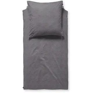 Bettwäsche DAMAI "Mik", grau (anthrazit), B/L: 155cm x 220cm, 1 Stk., 1 Stk., Renforcé, B/L: 80cm x 80cm, Renforcé, Obermaterial: 100% Baumwolle, Bettwäsche, Bettwäsche, Leinen-Optik