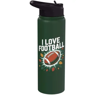 Ich liebe Fußball, Herbst, Blätter, Sport Stainless Steel Insulated Water Bottle