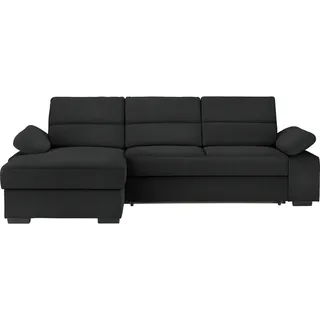 Cantus Ecksofa , Schwarz , Textil , Uni , Ottomane links, L-Form , 258x166 cm , Typenauswahl, Stoffauswahl, seitenverkehrt erhältlich , Wohnzimmer, Sofas & Couches, Wohnlandschaften, Ecksofas