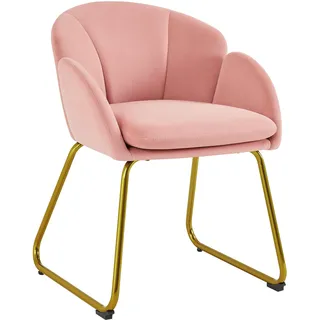 Yaheetech Esszimmerstuhl modern Schminktisch in Blumenform, Rosa