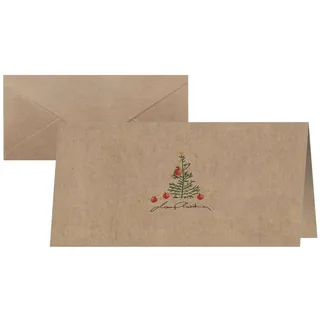 Sigel Weihnachts-Karten Christmas with apples", DIN lang Kraftpapier, 10 Stück,