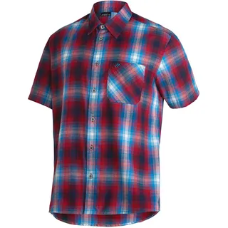 Funktionshemd MAIER SPORTS "Mauro", Herren, Gr. 68, Normalgrößen, bunt (nightbreak), 85% Polyester, 15% Viskose, Hemden Funktionshemd, Herren Hemd kurzarm, karriertes Freizeithemd, Kurzarmhemd, Regular Fit