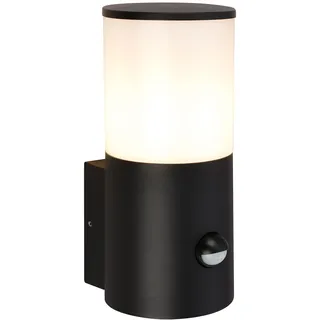 Telefunken - Wandleuchte Aussen mit Bewegungsmelder, Spritzwasserschutz, Dämmerungssensor, Aussenlampe, Wandlampe, Strahler, Außenbeleuchtung, Außenleuchte, 24x13,5x10,5 cm, Schwarz