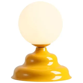 Tischleuchte Glas Metall Gelb Büro Modern 21 cm G9 Nachttischlampe Schlafzimmer