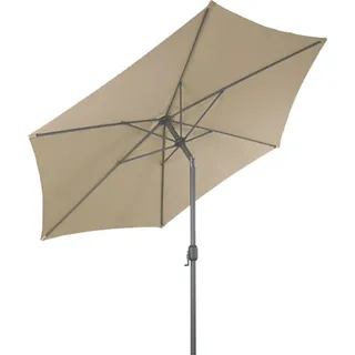 Alu Sonnenschirm 250 cm Knickgelenk + Kurbel - beige - Martktschirm Kurbelschirm - Beige