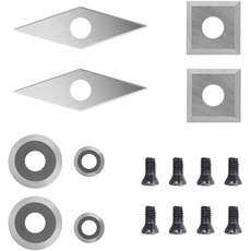 Hartmetall Wendeschneidplatten Set für Drehmeißel, Yasorn 8 Stück Hartmetall Einsatzschneider für Holz Drechselwerkzeug mit 8 Schrauben