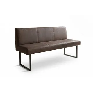 Kawola Esszimmerbank Eleen Dunkelbraun Leder , Rechteckig , 163x85x69 cm , Esszimmer, Bänke, Sitzbänke