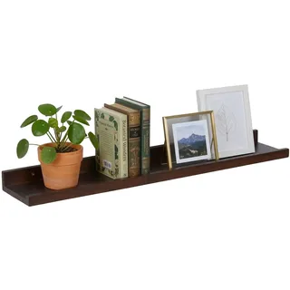 Relaxdays Wandregal 80 x 5 x 15 cm Dunkelbraun