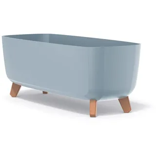 Tymar Blumentopf rechteckig mit Füßen Übertopf mit Beinen Blumenkübel länglich außen (Grau; 60 cm)