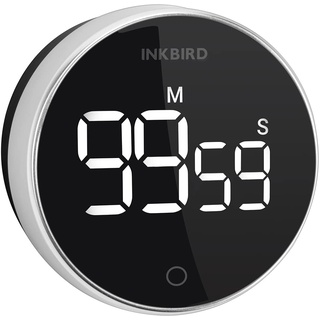 Inkbird Eieruhr Küchentimer Große LED Magnetischer Digitaler Countdown Countup Timer, 500 mAh Wiederaufladbare Batterie, 3 Lautstärkestufen, Ideal Kurzzeitmesser für Kochen, Backen, Sport, Studieren