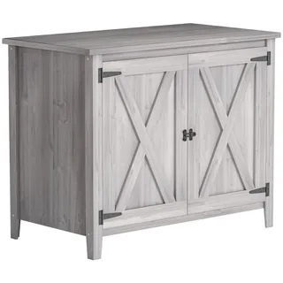 Outsunny Gartenschrank Tannenholz Hellgrau , Holz , 60x88.5x110 cm , Gartenzubehör, Geräteschuppen
