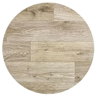 Vinylteppich mit Parkett-Effekt, Küche, Wohnzimmer, verschiedene Größen (Holz-Textur, rund, 100 cm D), waschbar, rutschfest, Bodenbeschichtung und strapazierfähig, Wohnzimmer, Bad, Haus, Küche, Flur