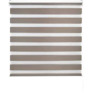 Decorblind Doppellagiges Rollo für Nacht und Tag, Montage an Wand oder Decke, Maße: Breite 120 x Länge 250 cm, Maße Stoff: 117 x 245 cm, Braun, für Nacht und Tag Fenster