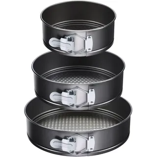Gymdin 3-teiliges Springform-Set, 3 runde Kuchenformen 18/23/26cm - antihaftbeschichtet, auslaufsicher mit abnehmbarem Boden aus Kohlenstoffstahl - Profi-Backform für Kuchen und Quiches