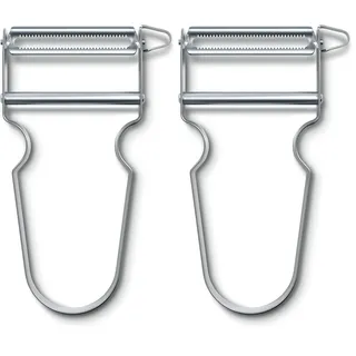 Victorinox STAR Sparschäler, Extra Scharfe Klinge, Zackenschliff, Zweischneidig, Rostfreier Stahl (Packung mit 2)
