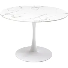 Bild Tisch Veneto Marmor, Weiß, Ø110cm, rund, Naturstein Mineralmarmor, Tischfuß Stahl, Esstisch für 4-6 Personen