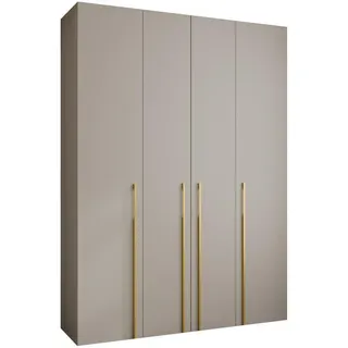 Abiks Möbel Drehtürenschrank 245,5/180/40 4-türig , Kaschmir, Goldfarben , Holz , Nachbildung , 180x245.5x40 cm , Schlafzimmer, Kleiderschränke, Drehtürenschränke
