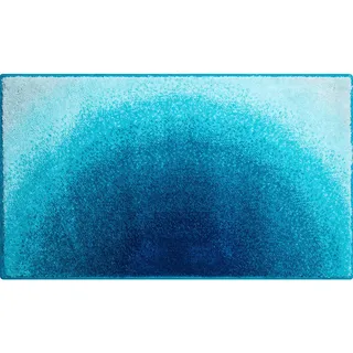 Grund Badteppich , Türkis , Textil , Abstraktes , rechteckig , 70x120 cm , Oeko-Tex® Standard 100, Made in Europe , rutschfest , Heimtextilien, Badtextilien, Badematten