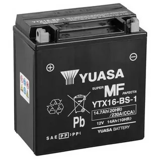 Yuasa Ytx16-bs-1 Agm-batterie - Black / White - One Size