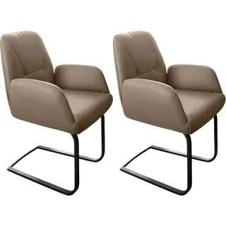 W.Schillig Freischwinger »ole« (Set) 2 Stk.2er- oder 4er-Set, Gestell in Schwarz pulverbeschichtet, braun