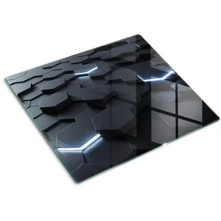 Tulup Glasplatte 60x52 cm Abstraktion , Glas , 60x0.4x52 cm , Küchen, Küchenelektrogeräte, Herde, Herdabdeckplatten