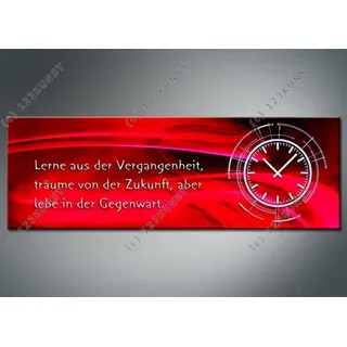 3809 Dixtime Designer Wanduhr, Wanduhren, Bürouhr, Wohnraumuhr - Rot