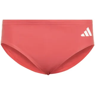 adidas Men's 3 Stripes Swim Trunks, semi Lucid red/White, 38