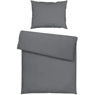 Novel Bettwäsche , Anthrazit , Textil , Uni , 140x200 cm , pflegeleicht, atmungsaktiv, schadstoffgeprüft , Heimtextilien, Bettwäsche & Leintücher, Bettwäsche, Satin-Bettwäsche