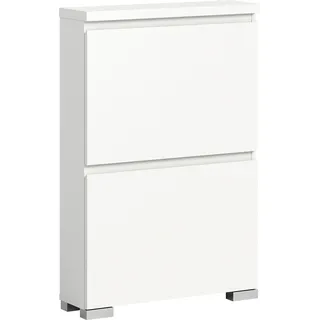INOSIGN Schuhschrank »Skoskap, Tiefe 18cm, 2 Klappen mit Schuhwalze, Platz für 6 Schuhpaare«, hängend und stehend montierbar, Schuhkipper, Schuhkommode, Schuhregal, weiß