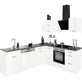 kochstation Winkelküche L-Form 220 cm weiß