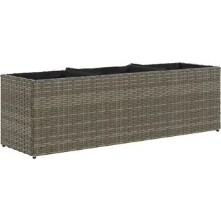 vidaXL Hochbeet mit 3 Fächern Grau 105x30x32 cm Poly Rattan - Grau