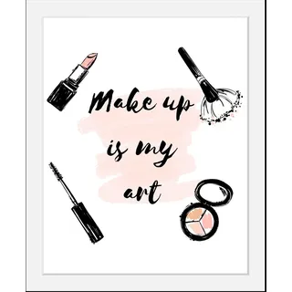 queence Bild »Make up« Fashion   Frau   Motivationsbilder   Schriftzug   Schwarz-Weiß HD Premium Poster-Druck inkl. Holzrahmen, bunt