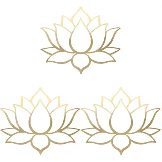 OSALADI Wandsticker Lotusblume 3st Lotus-Spiegel-wandaufkleber Wanddekoration Mit Lotusblumen 3D Spiegel Wandtattoo Mandala Blumen Wandtattoos Raumaufkleber Aufkleber Für Schlafzimmer Acryl Golden