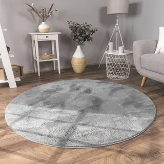 Paco Home Kunstfell Soft 380 Fellteppich Ø 120 cm Grau
