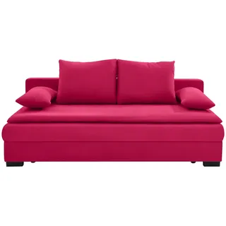 Venda Schlafsofa , Rot , Textil , Uni , Füllung: Schaumstoff,Schaumstoff , 207x74-94x90 cm , Stoffauswahl, Liegefunktion, Rücken echt , Wohnzimmer, Sofas & Couches, Schlafsofas, Sonstige Schlafsofas