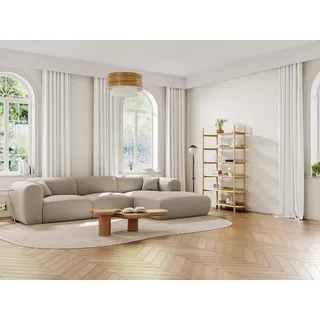 Großes Ecksofa - Ecke rechts - melierter Stoff - Beige - POGNI von Maison Céphy