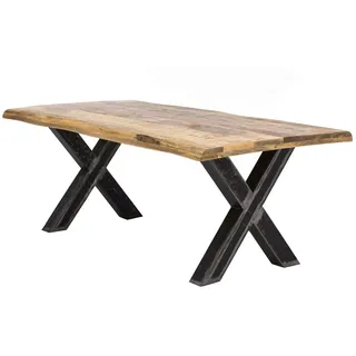Esstisch 'Vanaja' 160x90 cm, Mango/Used-Look Massivholz, Metall Mango
